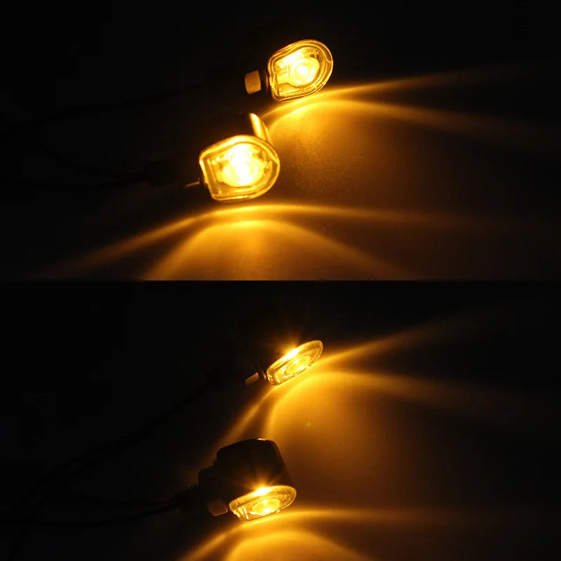 2PCS 12V Universal LED Motorcycle Turn Signal Indicator Amber Blinker Light Mini Lamp Scooter Turn Signal Flasher Indicators