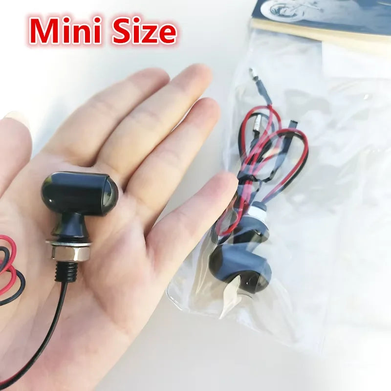 Motorcycle Turn Signal Light 12V 8mm LED Turn Signals Indicator Blinker Lights For Honda For Yamaha Bobber For Cafe Racer