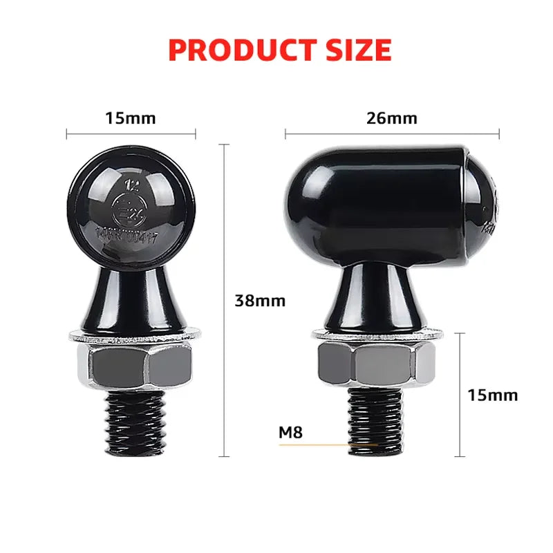 Motorcycle Turn Signal Light 12V 8mm LED Turn Signals Indicator Blinker Lights For Honda For Yamaha Bobber For Cafe Racer